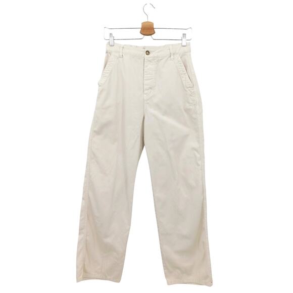 Xirena‎ Women’s Straight-Leg Baylor Twill Cotton Pants In Washed Stone Size 24 - Picture 1 of 4